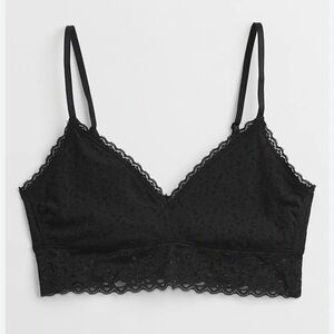 Aerie longline lace Black Bralette with Adjustable Straps sz medium